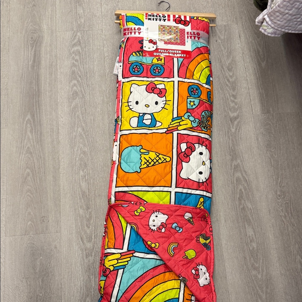 Hello Kitty Rainbow Quilt with Red and Blue